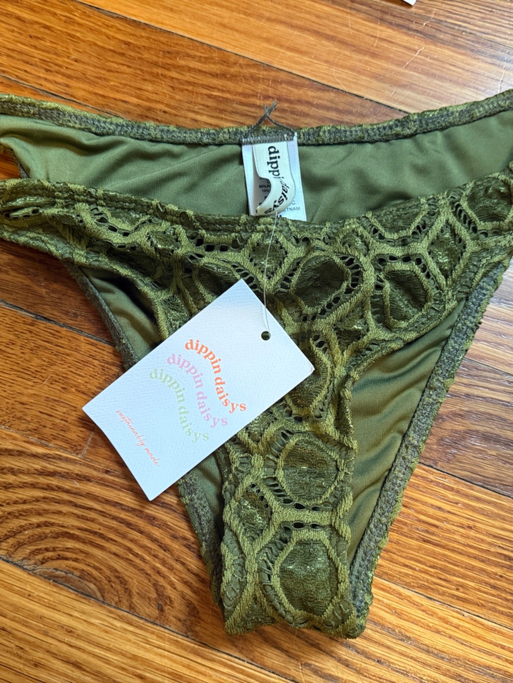 Dippin' Daisy's Olive Green Lace Bikini Bottom